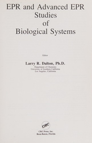 EPR and advanced EPR studies of biological systems