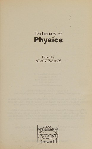 Dictionary of Physics