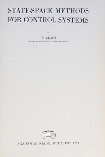 State-space methods for control systems