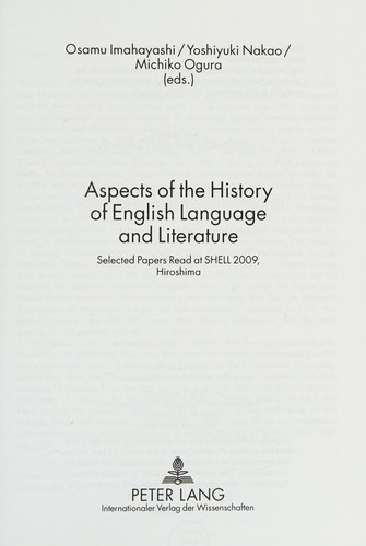 Aspects of the history of English language and literature