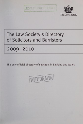 The Law Society's directory of solicitors and barristers, 2009-2010