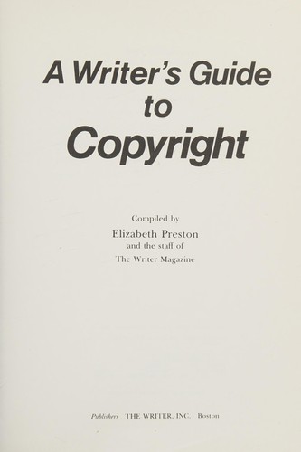 A writer's guide to copyright