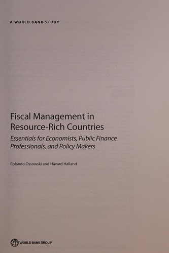 Fiscal Management in Resource-Rich Countries