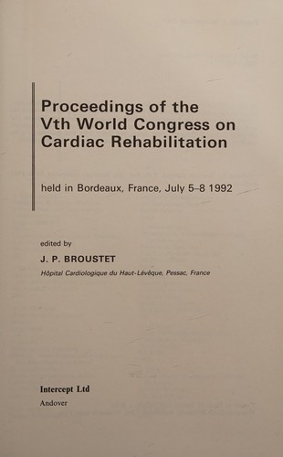 PROC VTH WORLD CONGRESS, CARDIAC REHAB