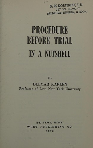 Procedure before trial in a nutshell