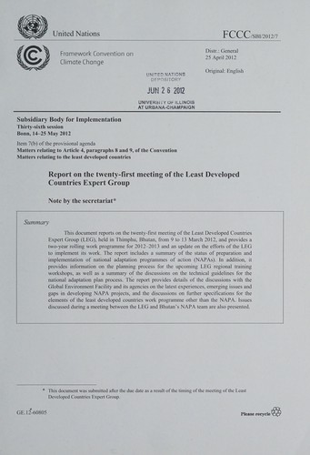 Report on the twenty-first meeting of the Least Developed Countries Expert Group