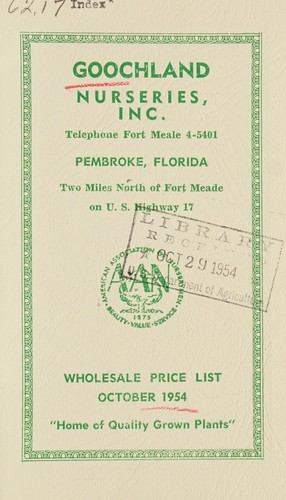 Wholesale price list, October 1954
