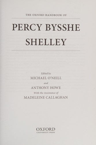 Oxford Handbook of Percy Bysshe Shelley