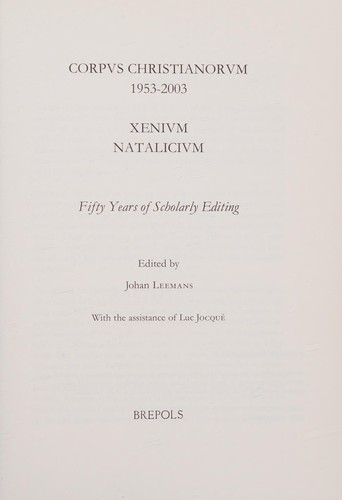 Corpus Christianorum 1953-2003