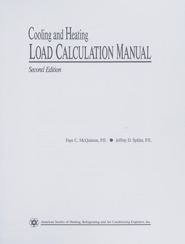 Cooling and heating load calculation manual
