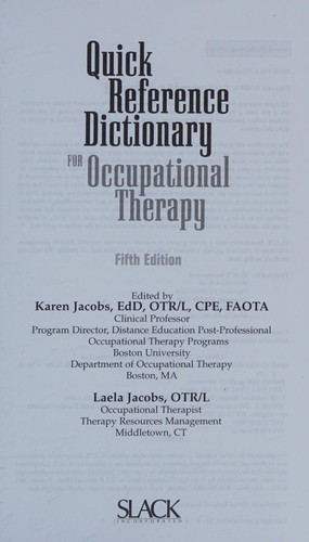 Quick reference dictionary for occupational therapy