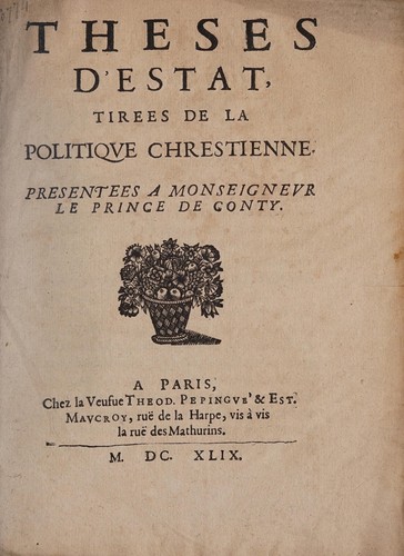 Theses d'estat, tirees de la politiqve chrestienne