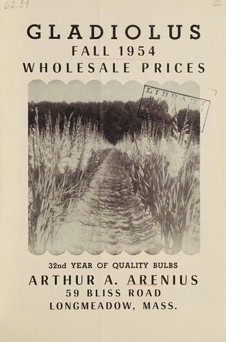 Gladiolus fall 1954 wholesale prices