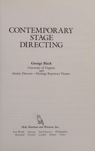 Contemporary stage directing