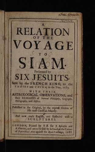 A relation of the voyage to Siam