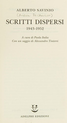 Scritti dispersi, 1943-1952