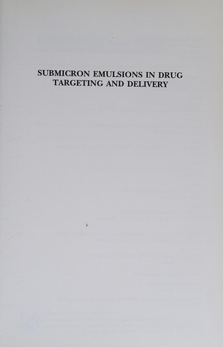 Submicron emulsions in drug targeting and delivery