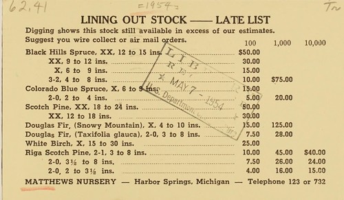 Lining out stock - late list