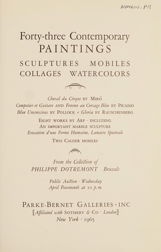 Forty-three contemporary paintings, sculptures, mobiles, collages, watercolors