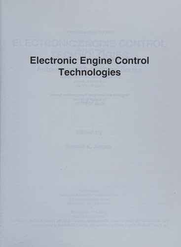 Electronic engine control technologies