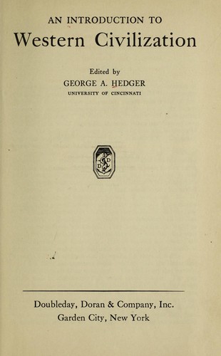 An introduction to western civilization