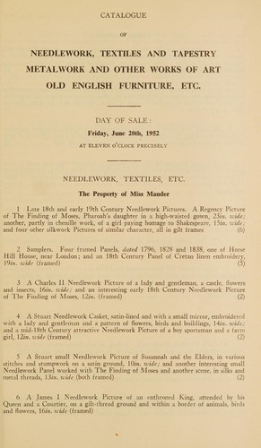 Catalogue of old English furniture, etc