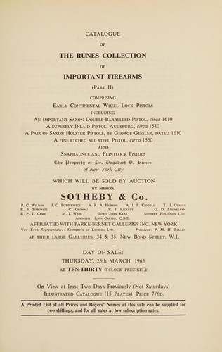 Runes Collection of important firearms (Part II)