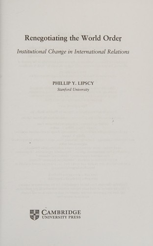 Renegotiating the World Order