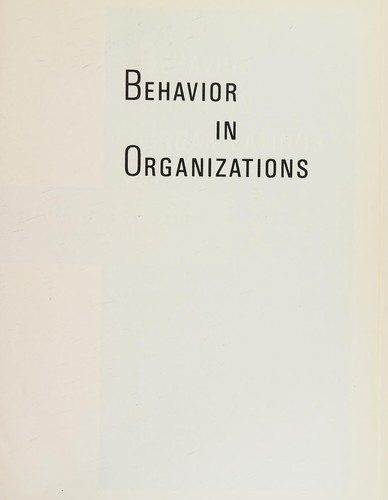 Behavior in organizations