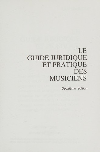Le guide juridique et pratique des musiciens