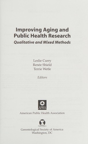 Improving aging and public health research