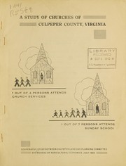 A study of churches of Culpeper County, Virginia