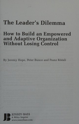 The leader's dilemma