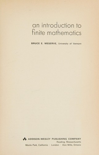 An introduction to finite mathematics