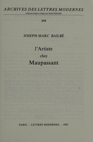 L' artiste chez Maupassant