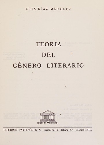 Teoría del género literario