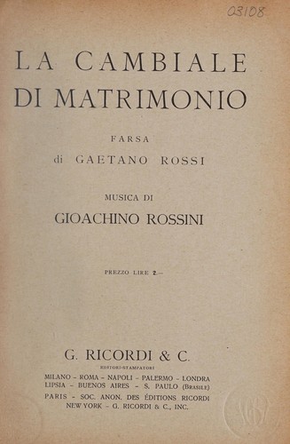 La cambiale di matrimonio