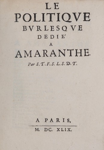 Le politiqve bvrlesqve dedié a Amaranthe