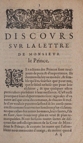 Discours sur la lettre de Monsieur le prince