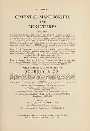 Oriental manuscripts and miniatures