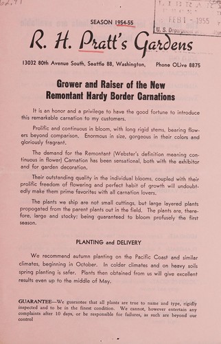 Grower and raiser of the new remontant hardy border carnations
