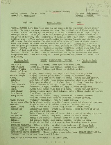 Fuchsia list 1954