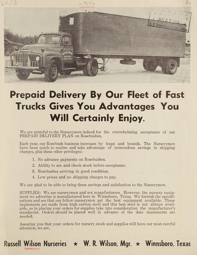 Prepaid delivery by our fleet of fast trucks gives you advantages you will certainly enjoy