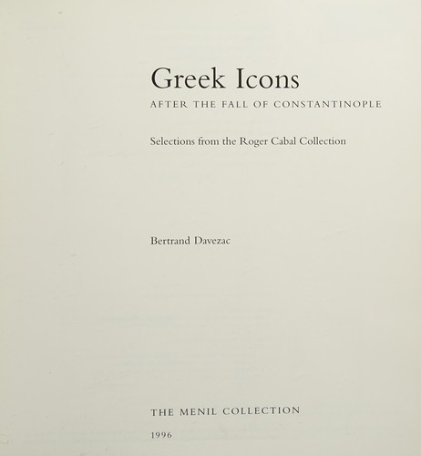 Greek icons after the fall of Constantinople