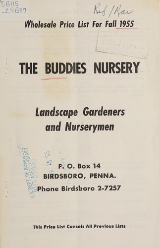 Wholesale price list for fall 1955