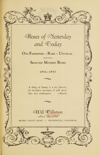 Roses of yesterday and today