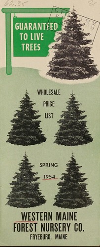 Wholesale price list, spring 1954