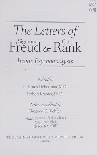 The letters of Sigmund Freud and Otto Rank