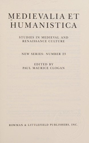 Medievalia et Humanistica, No. 23