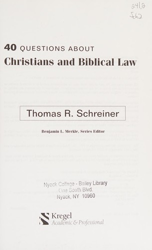 40 questions about Christians and Biblical law